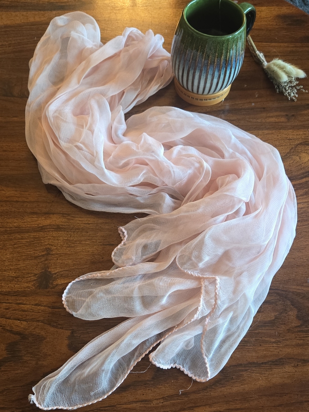 Light Blush Sheer Scarf - Soft Pink Wrap